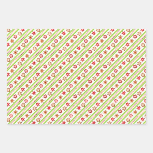 Vakantie-koekjes in rood, groen en blauw inpakpapier vel (Voorkant 3)