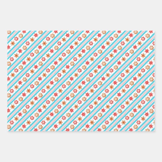 Vakantie-koekjes in rood, groen en blauw inpakpapier vel (Voorkant 2)