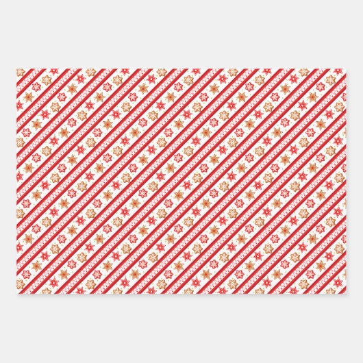 Vakantie-koekjes in rood, groen en blauw inpakpapier vel (Voorkant)