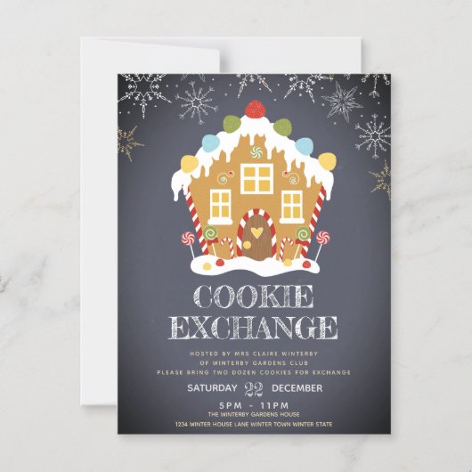 Vakantie Koekjeswisselaar Magnetische Uitnodiging (Voorkant)