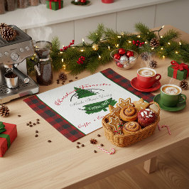 Vakantie koffie shop teken keuken handdoek