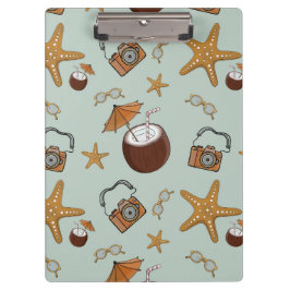 Vakantie, kokosnoten en camera's klembord