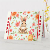 Vakantie Konijn Pasen Modern Collectie Kaart (Gele Bloem)