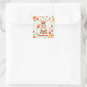 Vakantie Konijn Pasen Modern Collectie Vierkante Sticker (Tas)