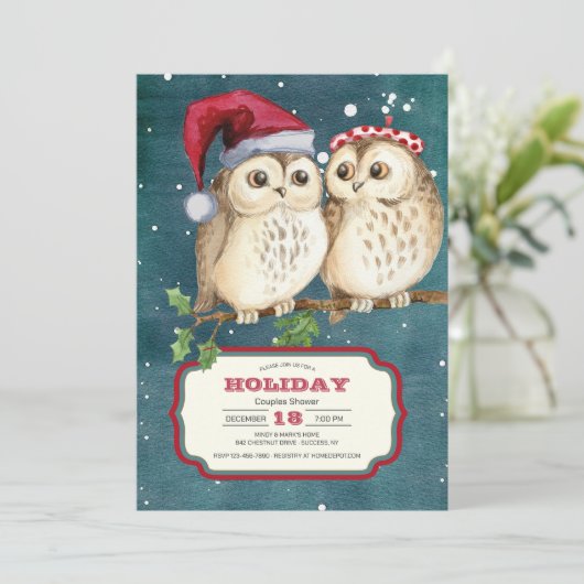 Vakantie koppels douche kaart (Staand voorkant)