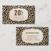 Vakantie Korting Coupon Kaart Stijlvolle Leopard P (Voorkant / Achterkant)