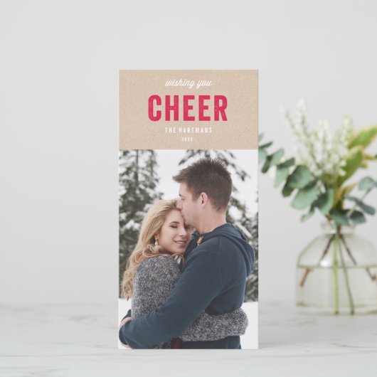 Vakantie Kraftpapier Feestdagenkaart (Staand voorkant)