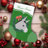Vakantie krans Donkey Red Ribbon gepersonaliseerd Kleine Kerstsok