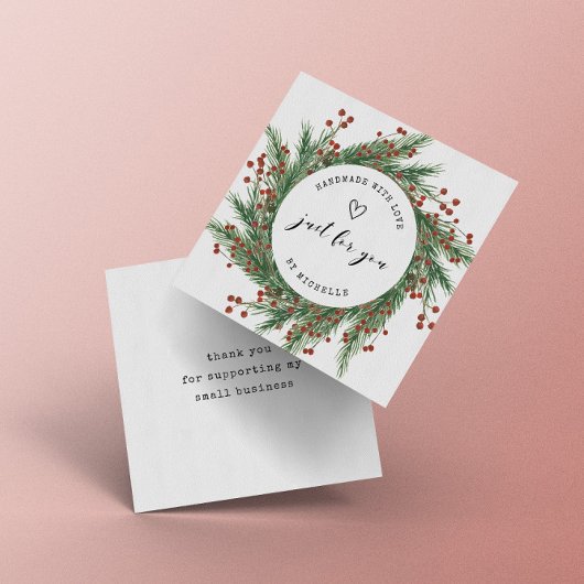 Vakantie krans handgemaakt met liefde script dank  informatiekaartje