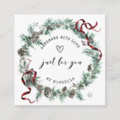 Vakantie krans handgemaakt met liefde script dank  informatiekaartje (Voorkant)