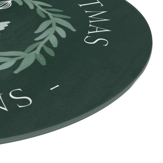 Vakantie krans kardinaal aangepaste kerst snijplank (Hoek)