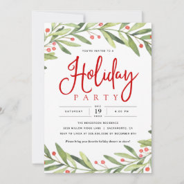 Vakantie krans Kerstfeest uitnodiging