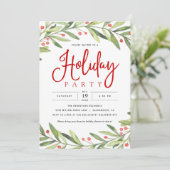 Vakantie krans Kerstfeest uitnodiging (Staand voorkant)