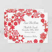 Vakantie krans rood Save the date Aankondigingskaart (Voorkant / Achterkant)