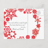 Vakantie krans rood Save the date Aankondigingskaart (Achterkant)