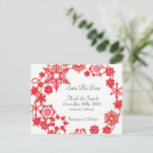 Vakantie krans rood Save the date Aankondigingskaart (Staand voorkant)