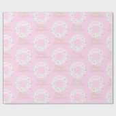 Vakantie kransen Vrolijk Kerstmis Roze Kerstmis Cadeaupapier (Vlak)