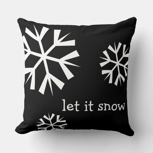 Vakantie Laat het Sneeuwen Sneeuwvlok Kussen (Voorkant)