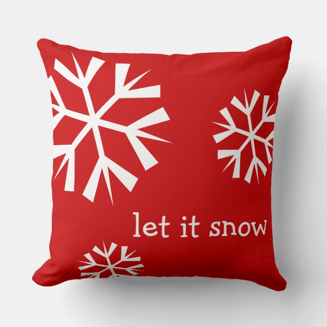 Vakantie Laat het Sneeuwen Sneeuwvlok Kussen (Voorkant)