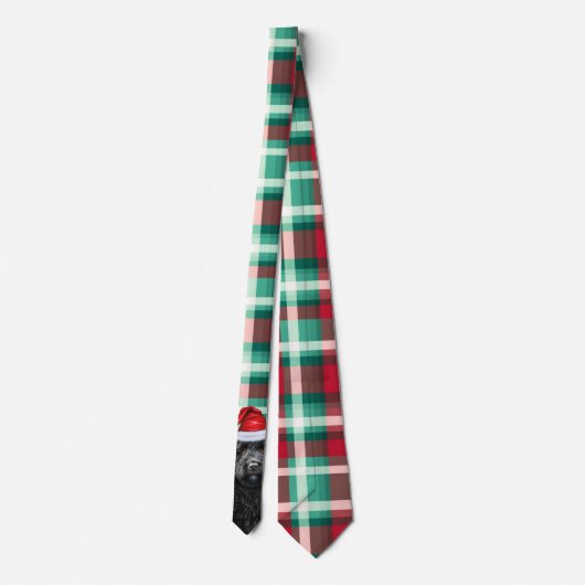 Vakantie Labradoodle Red Green Plaid Kerstmis Stropdas (Achterkant)