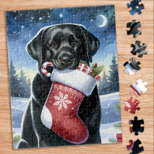 Vakantie Labrador Retriever Feestelijke Kersthond Legpuzzel