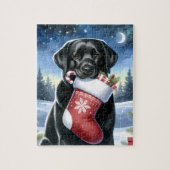 Vakantie Labrador Retriever Feestelijke Kersthond Legpuzzel (Verticaal)
