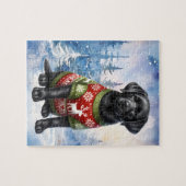Vakantie Labrador Retriever Hond Kerstmis Puppy Legpuzzel (Horizontaal)
