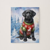 Vakantie Labrador Retriever Hond Kerstmis Puppy Legpuzzel (Verticaal)