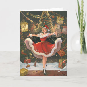 Vakantie Lach en Joy Vintage Kerst Kaart