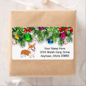 Vakantie lachend Welsh Corgi Etiket (Insitu)