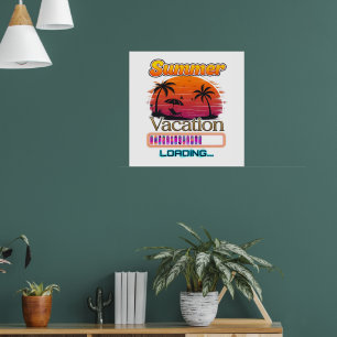 Vakantie laden zomerse zonsondergang strand poster