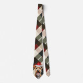Vakantie Lakeland Terrier Red Green Plaid Kerstmis Stropdas (Voorkant)