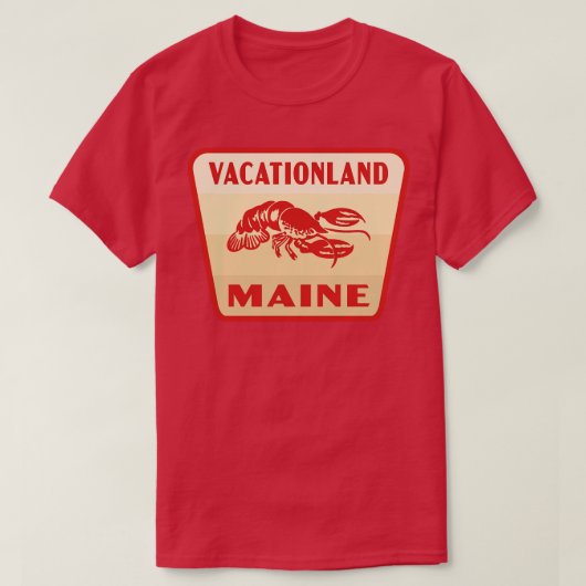 Vakantie land Maine Retro Badge Tan T-shirt (Design voorkant)