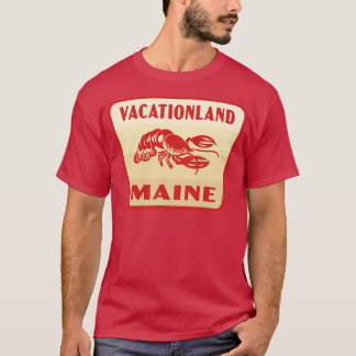 Vakantie land Maine Retro Badge Tan T-shirt