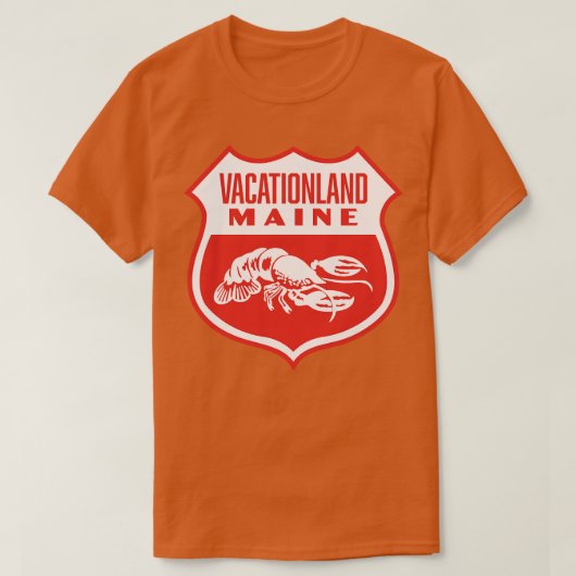 Vakantie land Maine Retro Shield Wit T-shirt (Design voorkant)