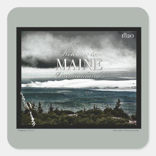 Vakantie land, Maine Vierkante Sticker (Voorkant)