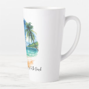 Vakantie, laten we naar het strand gaan latte mok