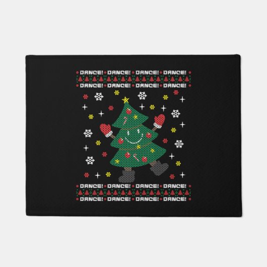 Vakantie Lelijke Kersttrui DANCING XMAS TREE Deurmat (Voorkant)