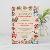 Vakantie Lelijke Kersttrui Gift Exchange Party Kaart (Staand voorkant)