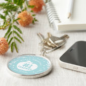 Vakantie leraar Sleutelhanger blauw (Zijkant)