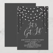 Vakantie Let's Get Lit Cocktail Party Uitnodiging (Voorkant / Achterkant)