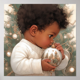 Vakantie Lichten & Zwarte Baby's Gaze Poster