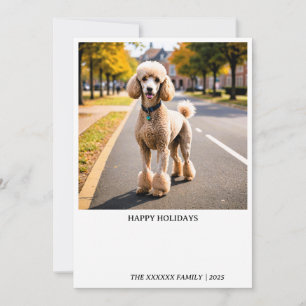 Vakantie Lief Hond Buiten Poodle Feestdagenkaart