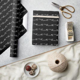 Vakantie liefde zwart en wit aangepaste patroon cadeaupapier