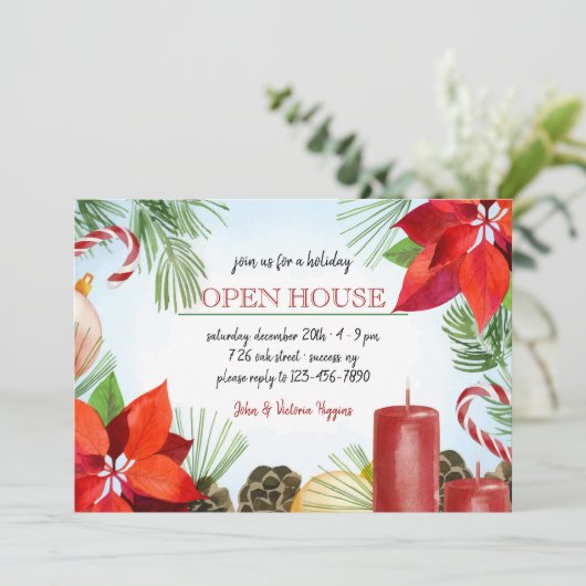 Vakantie Lijst Open House Uitnodiging (Staand voorkant)