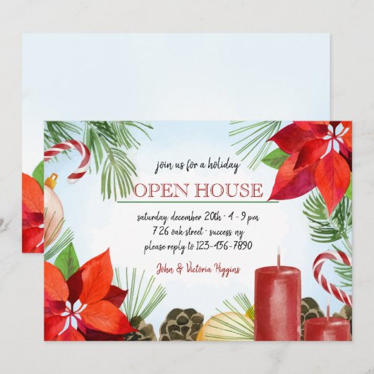 Vakantie Lijst Open House Uitnodiging (Voorkant / Achterkant)