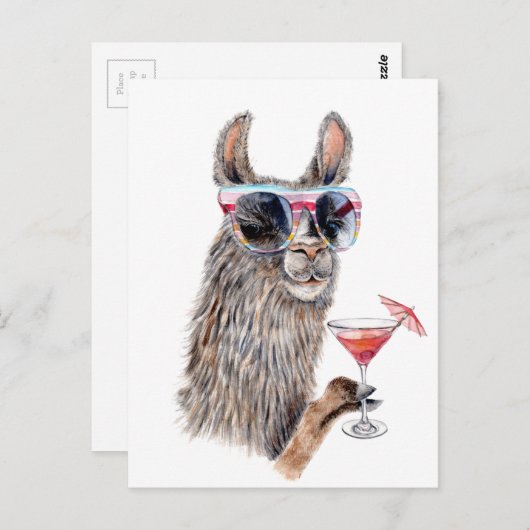 Vakantie Llama Briefkaart (Voorkant / Achterkant)