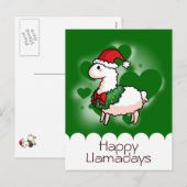 Vakantie Llama Elf Feestdagenkaart (Voorkant / Achterkant)