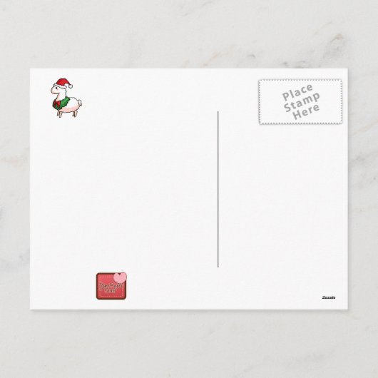 Vakantie Llama Elf Feestdagenkaart (Achterkant)