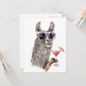 Vakantie Llama Kaart (Voorkant / Achterkant in situ)